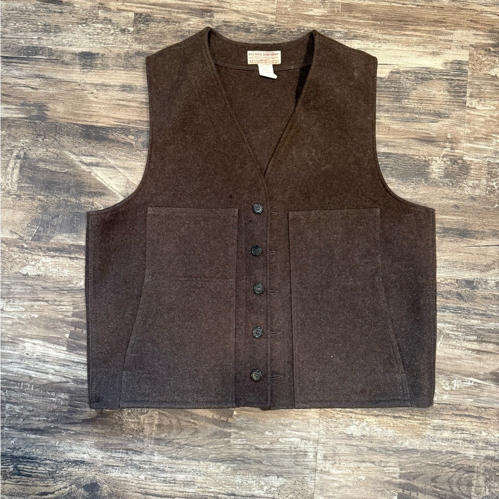 Filson Dark Brown Wool Vest